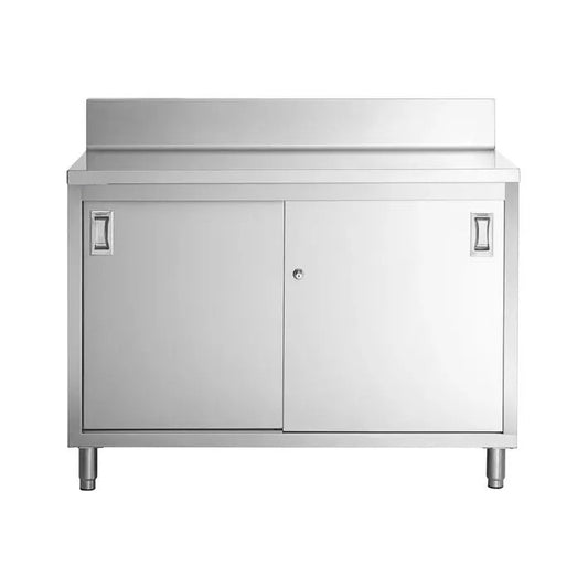 Commercial Economical Stainless Steel Kitchen Cabinet Work Table With Back Splash